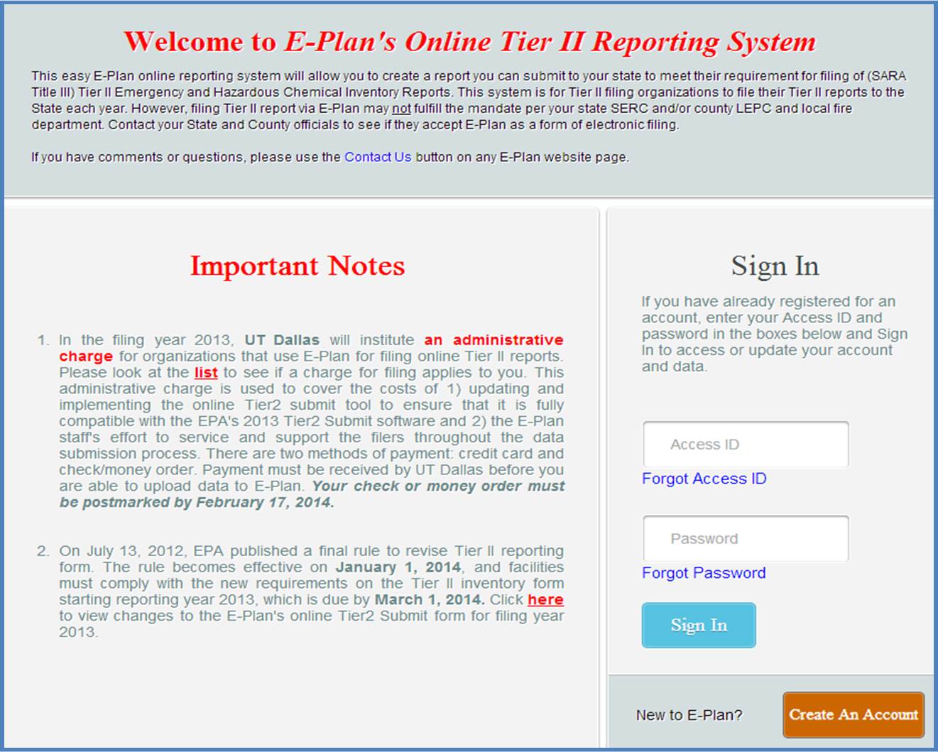 Welcome to E-Plan Tier II